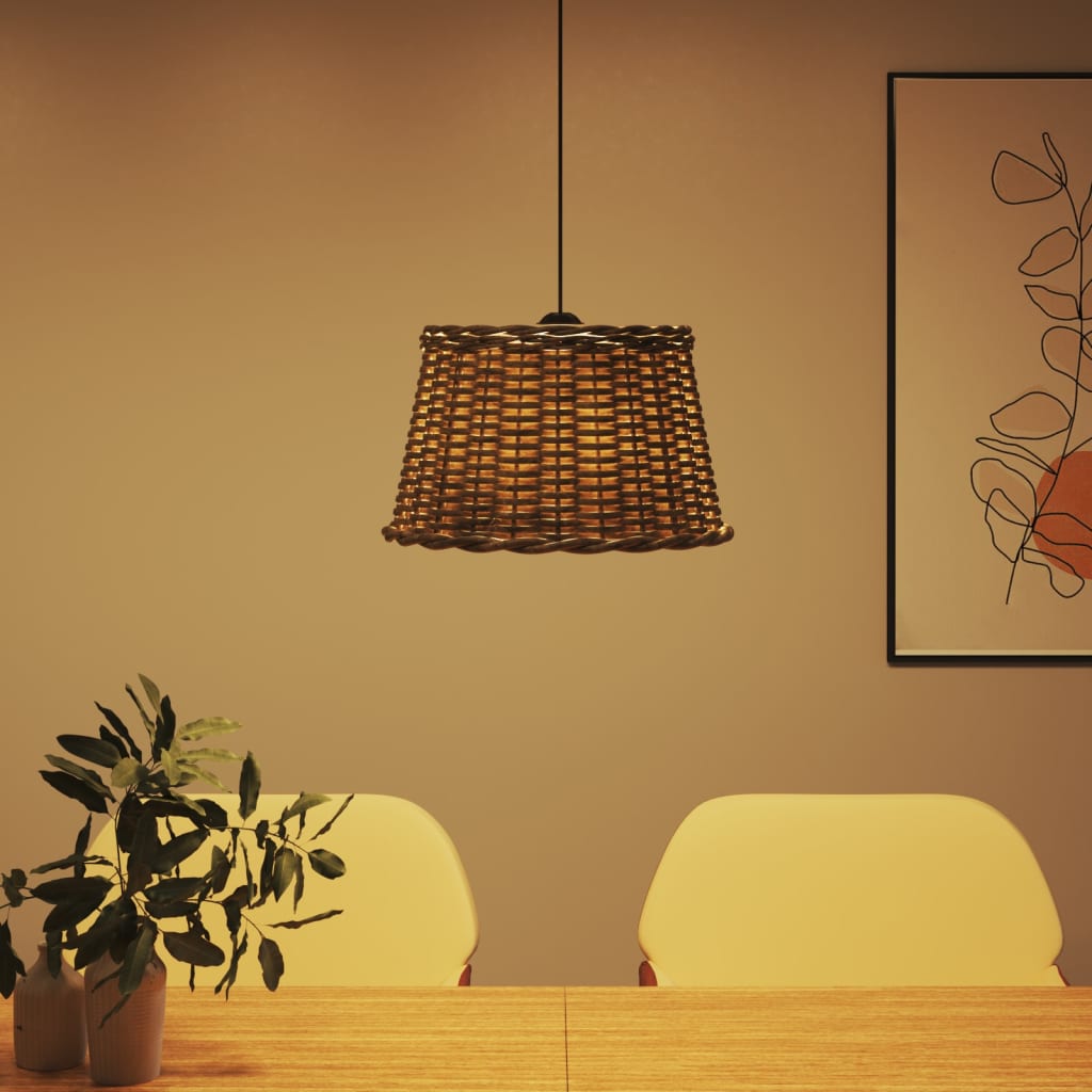Abstrape à lampe à plafond Vidaxl Ø45x28 cm en osier brun