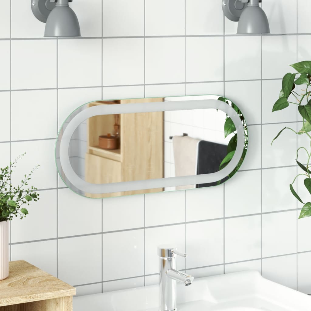 Miroir de salle de bain vidaxl LED ovale 60x25 cm