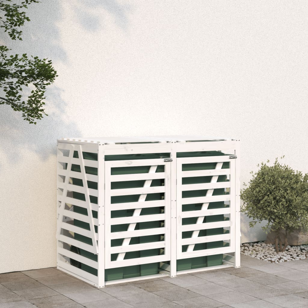 Stockage de conteneur vidaxl double pin massif blanc