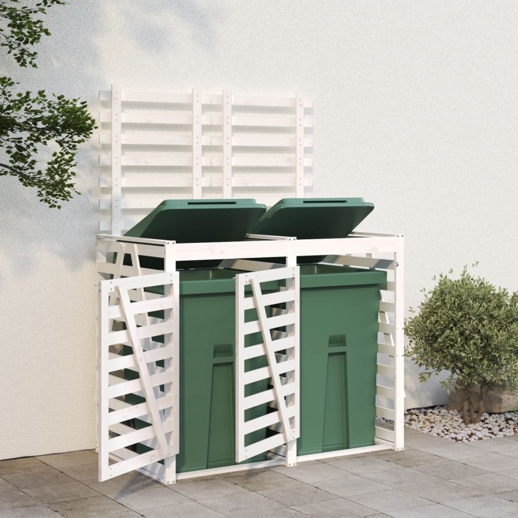 Stockage de conteneur vidaxl double pin massif blanc