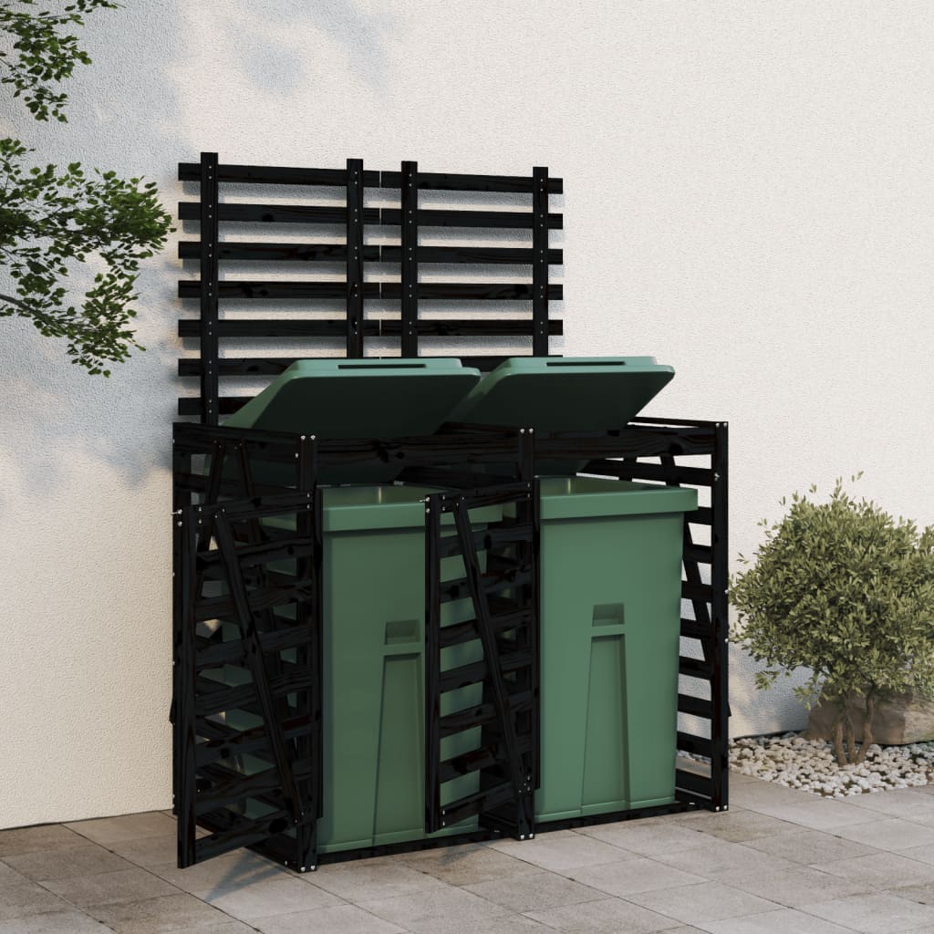Stockage de conteneur vidaxl double pin solide noir
