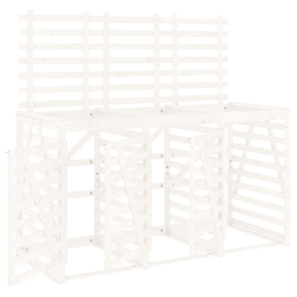 Stockage de conteneur vidaxl triple pin massif blanc