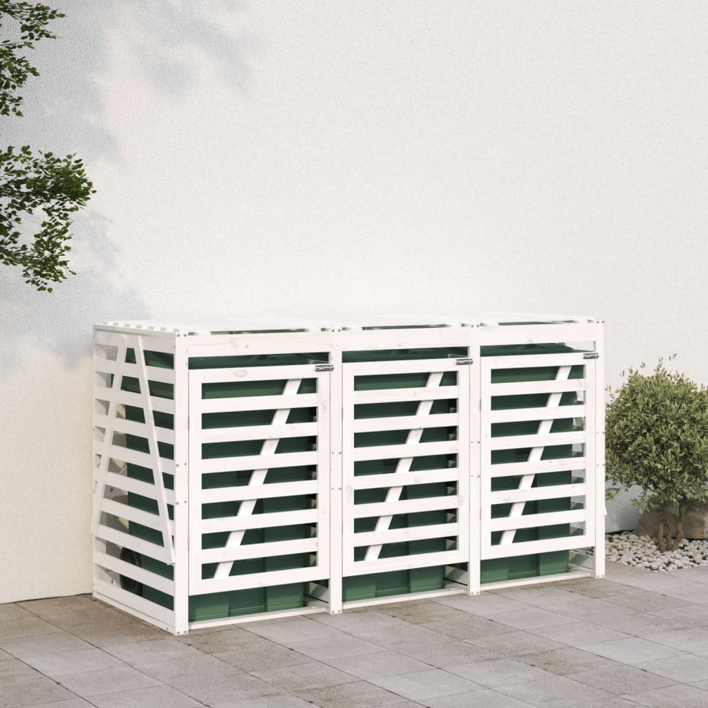 Stockage de conteneur vidaxl triple pin massif blanc