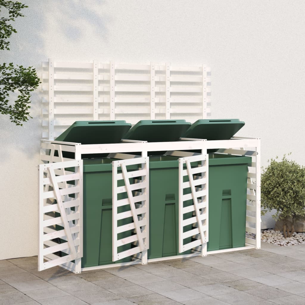 Stockage de conteneur vidaxl triple pin massif blanc