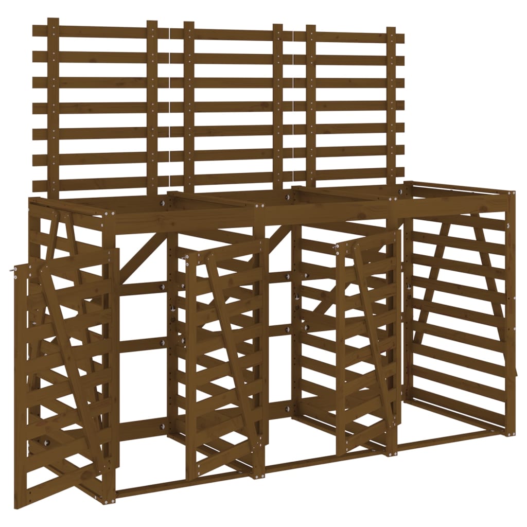 Stockage de conteneurs vidaxl triple pine solide miel brun