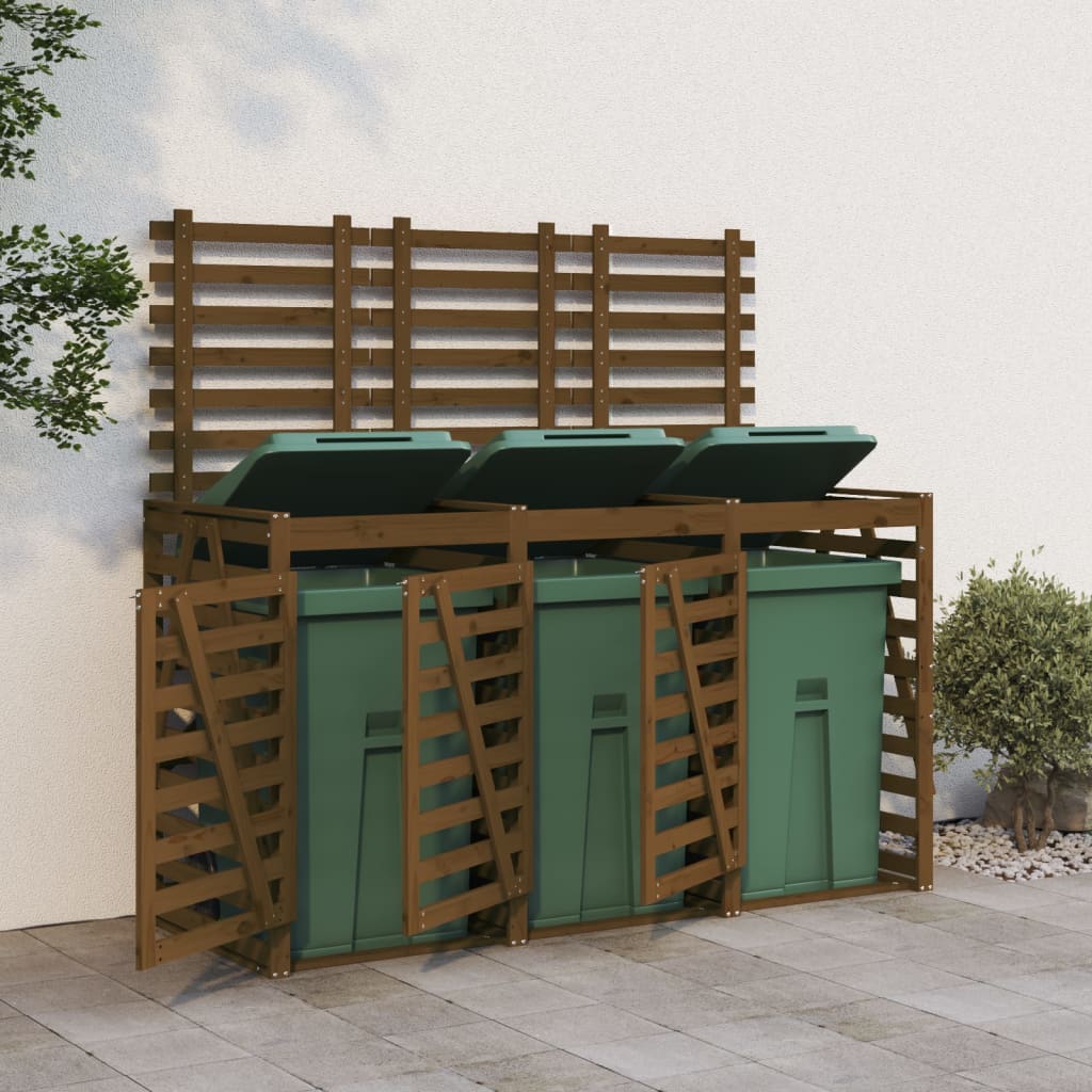 Stockage de conteneurs vidaxl triple pine solide miel brun