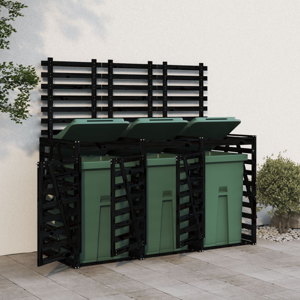 Stockage de conteneur vidaxl triple pin solide noir