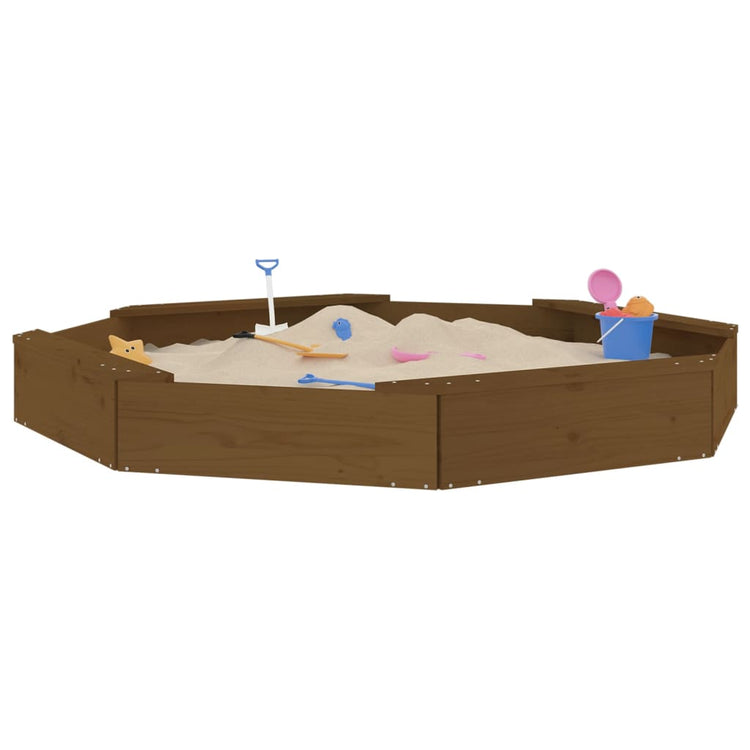 Boîte à sable vidaxl avec bancs octogonal Pine solide miel brun
