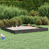 Boîte à sable vidaxl avec bancs carrés de pin massif gris gris gris - afbeelding 1