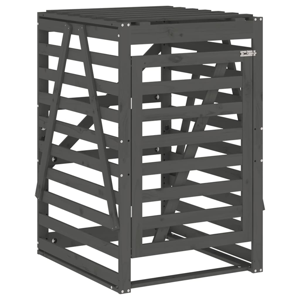 Stockage de conteneur Vidaxl 84x90x128.5 cm Gris gris de pin massif
