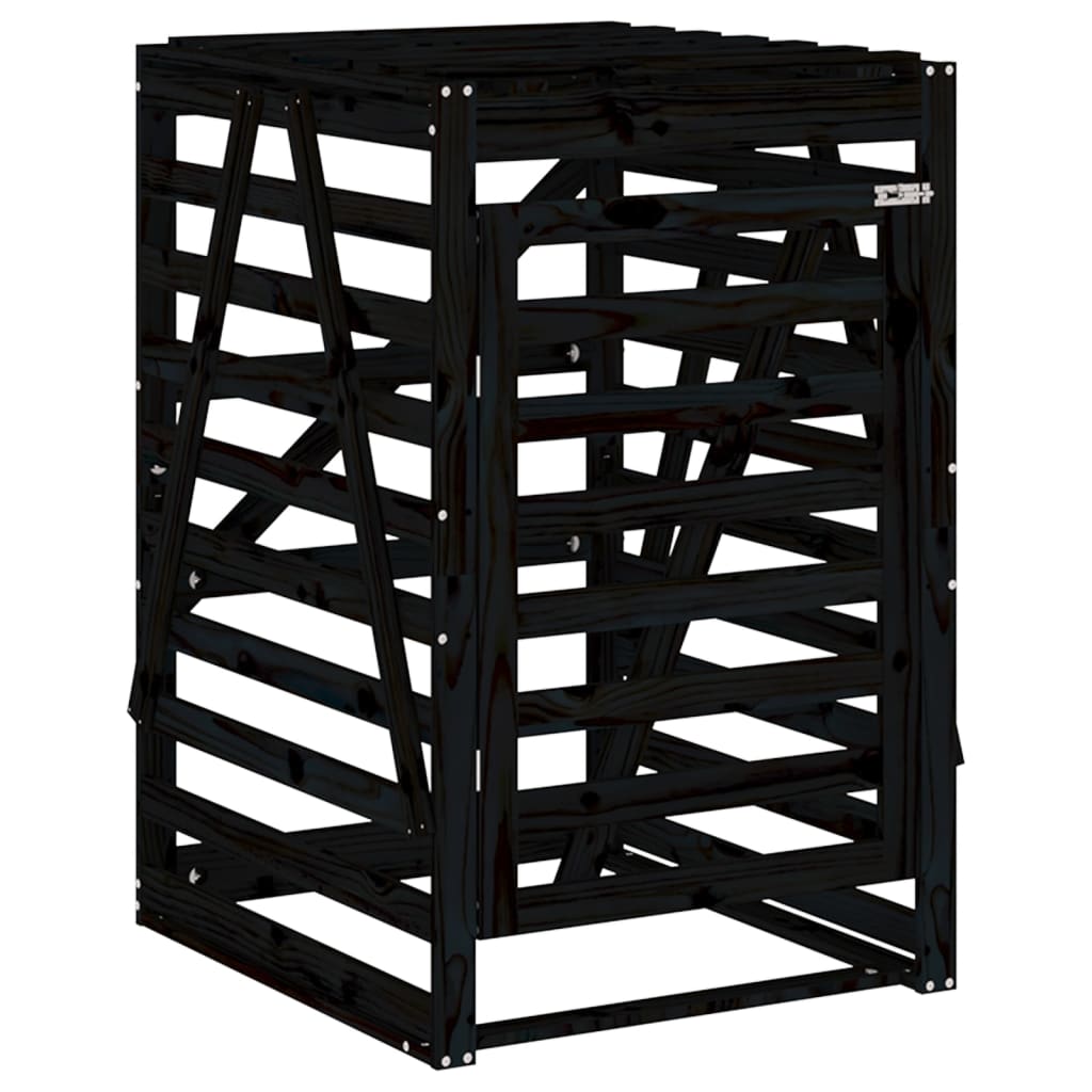 Stockage de conteneurs vidaxl 84x90x128.5 cm Pine solide en pin noire