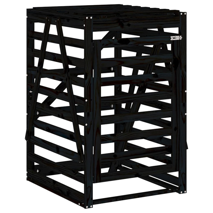 Stockage de conteneurs vidaxl 84x90x128.5 cm Pine solide en pin noire