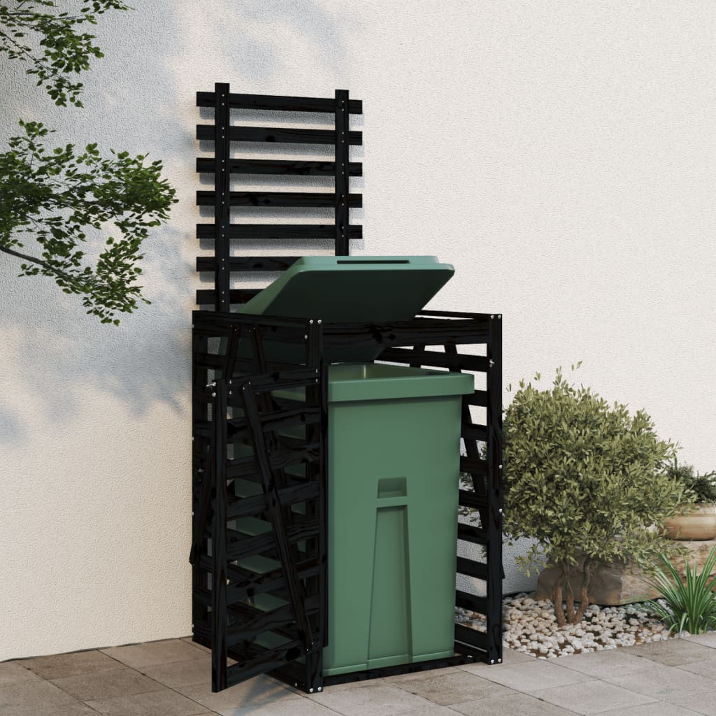 Stockage de conteneurs vidaxl 84x90x128.5 cm Pine solide en pin noire