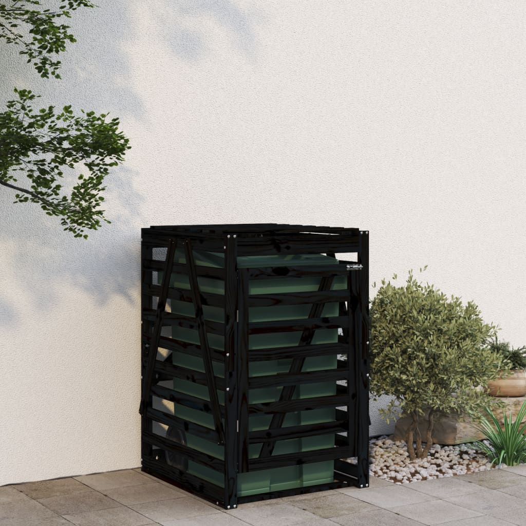 Stockage de conteneurs vidaxl 84x90x128.5 cm Pine solide en pin noire