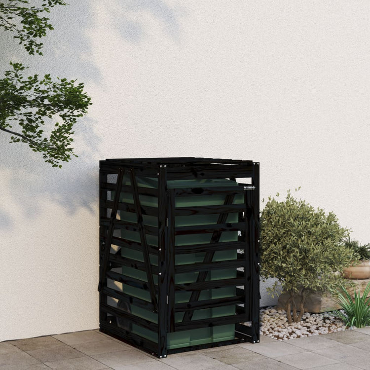 Stockage de conteneurs vidaxl 84x90x128.5 cm Pine solide en pin noire