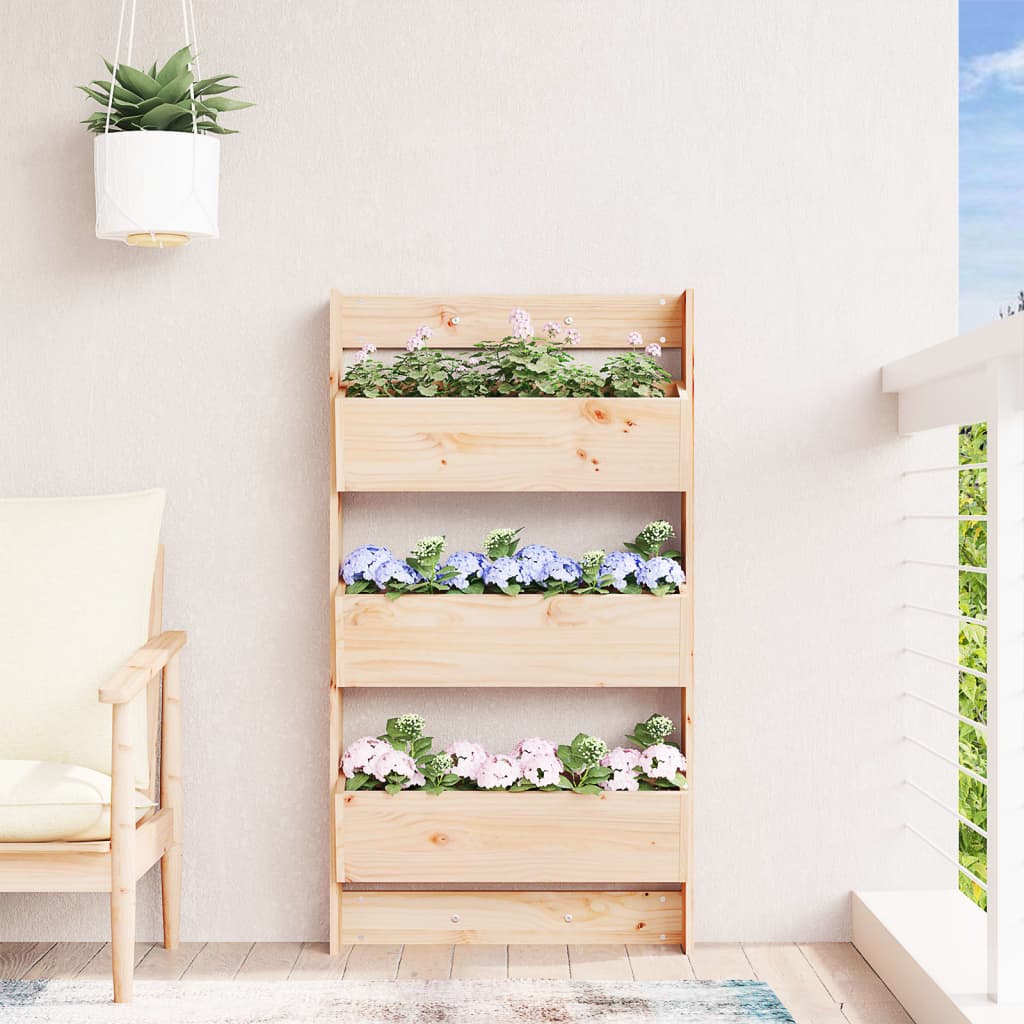 Vidaxx jardinière murale 3 couches 60x18,5x110 cm bois de pin