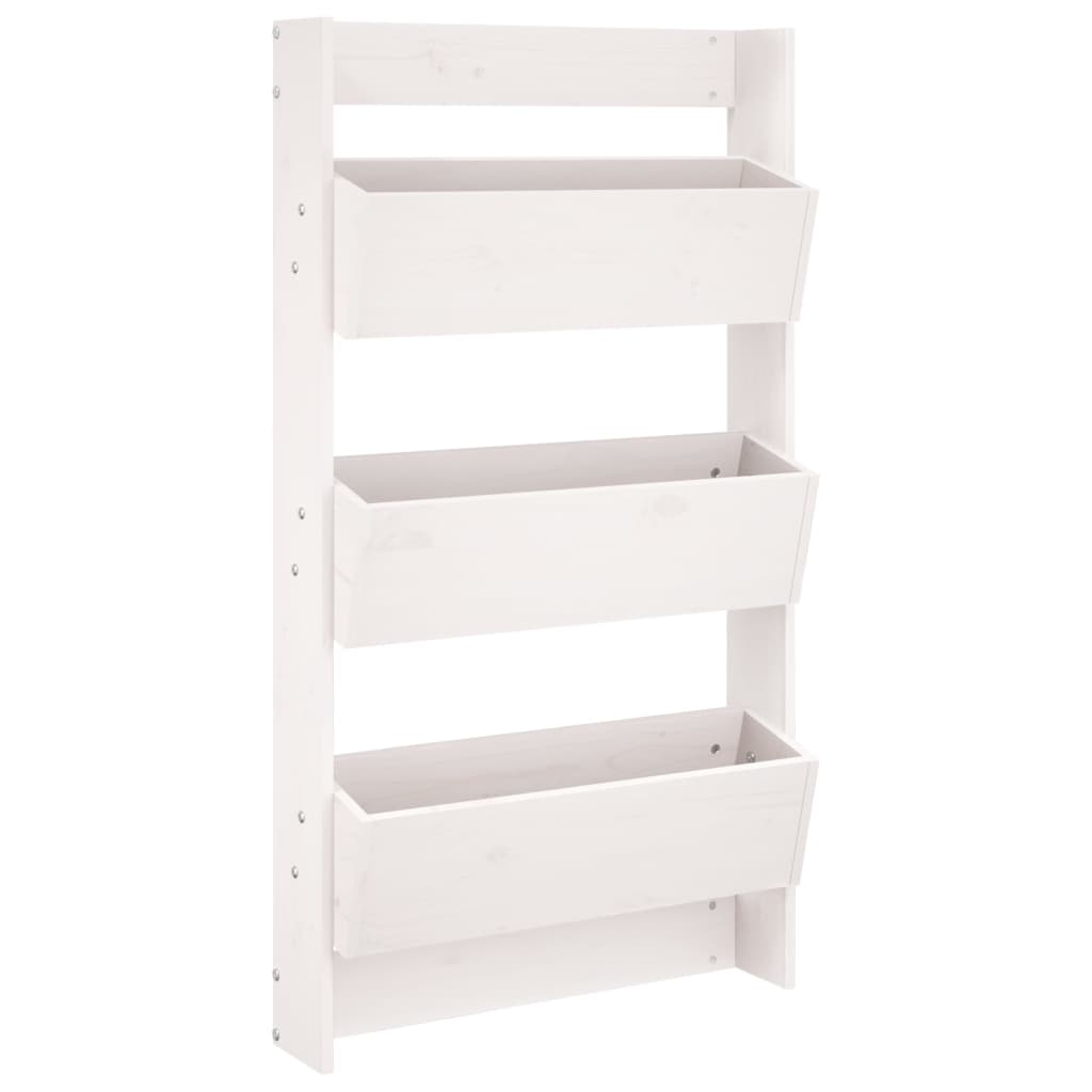 Vidaxl Plannbak Wall Montage 3-LAAGS 60x18.5x110 cm Pine Blanc