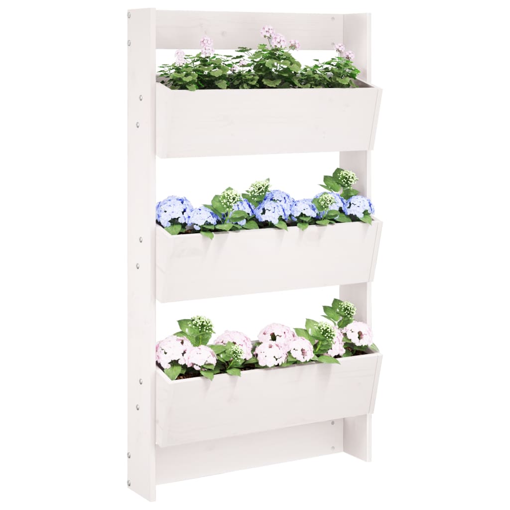 Vidaxl Plannbak Wall Montage 3-LAAGS 60x18.5x110 cm Pine Blanc