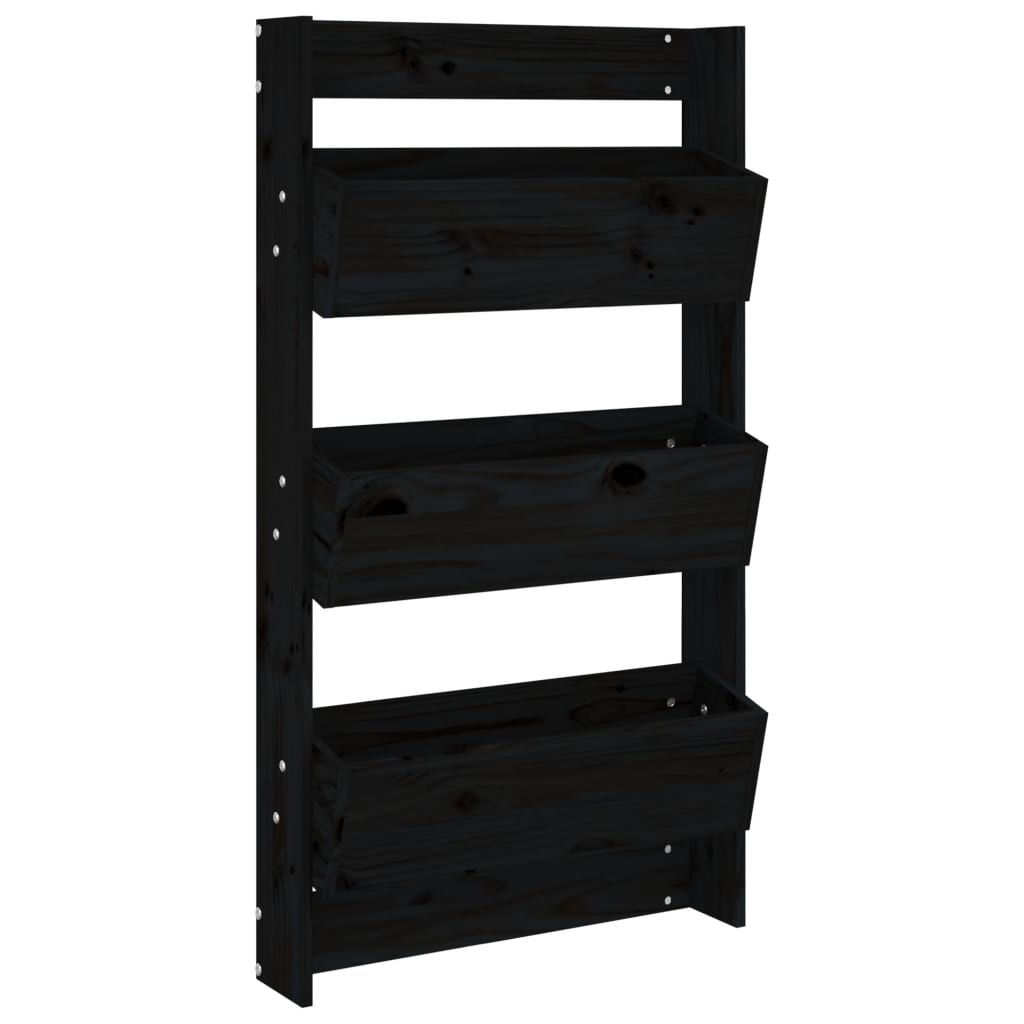 Vidaxl Plannbak Wall Montage 3-LAAGS 60x18.5x110 cm Pine Black