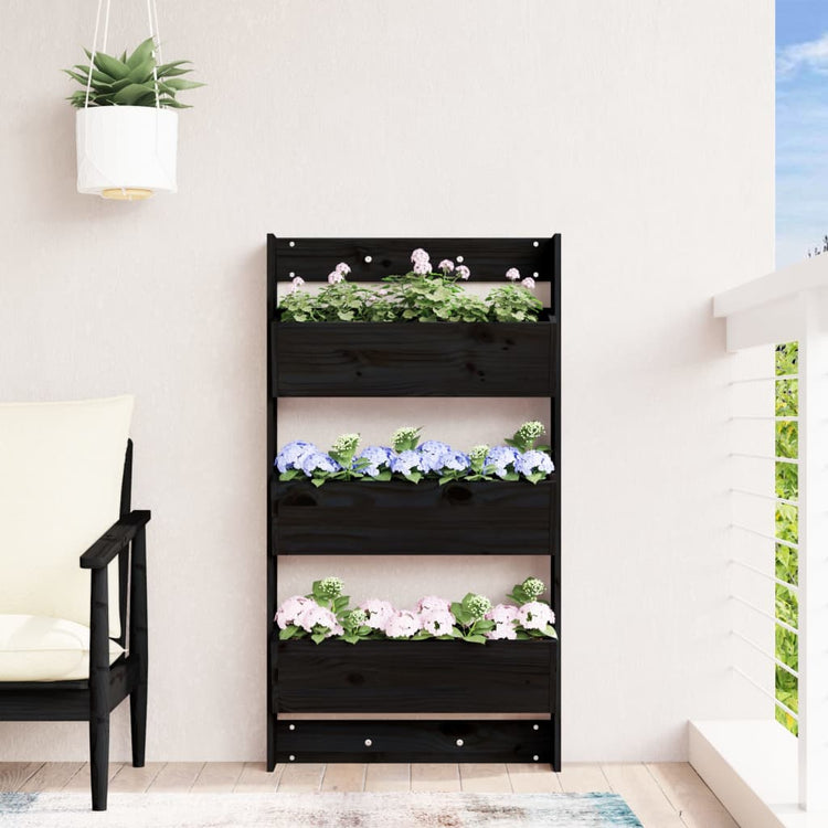 Vidaxl Plannbak Wall Montage 3-LAAGS 60x18.5x110 cm Pine Black
