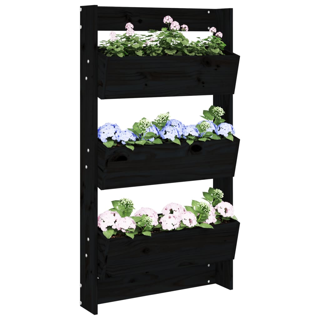 Vidaxl Plannbak Wall Montage 3-LAAGS 60x18.5x110 cm Pine Black