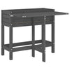 Planteur vidaxl avec table pliante en haut de pin massif gris