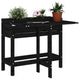 Jardinière vidaxl avec table pliante en haut de pin massif noir