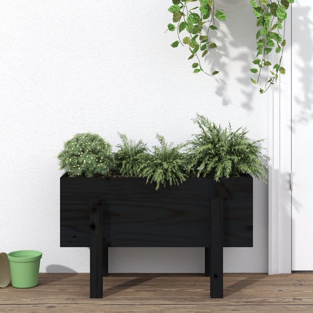 Vidaxl Planning Box 62x30x38 cm Pine solide noir