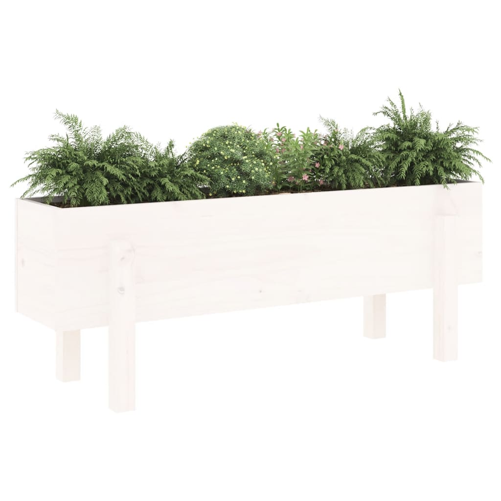 Vidaxx jardinière surélevée 101x30x38 cm bois de pin massif blanc