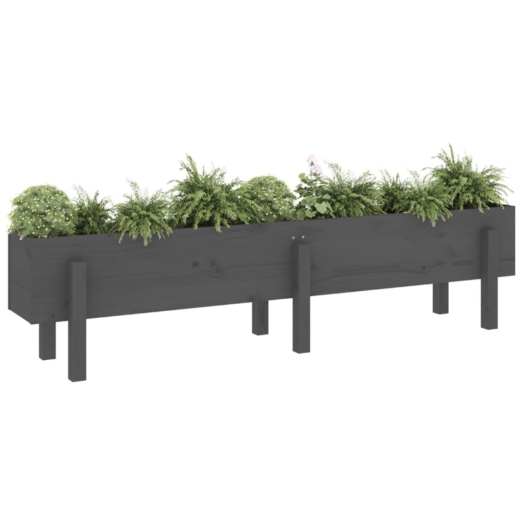 Vidaxl Planter surélevé 160x30x38 cm en pin massif gris