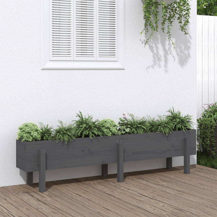 Vidaxl Planter surélevé 160x30x38 cm en pin massif gris