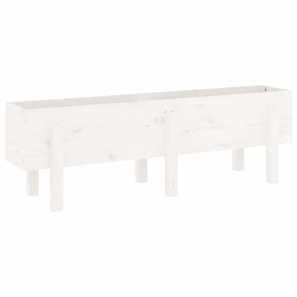 Vidaxl Planter surélevé 121x30x38 cm en pin solide blanc
