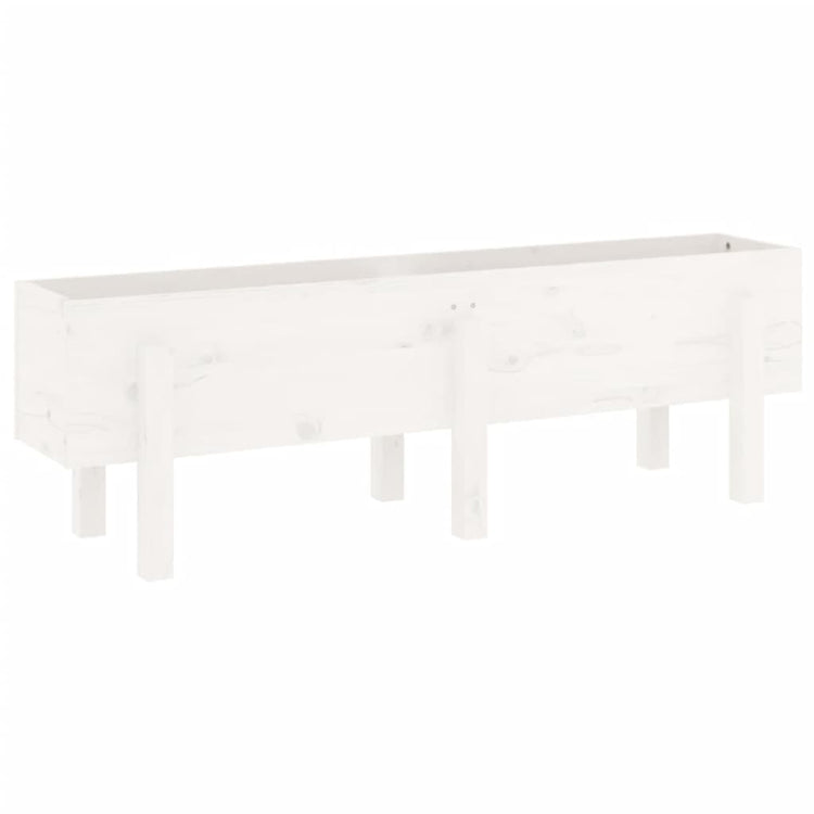 Vidaxl Planter surélevé 121x30x38 cm en pin solide blanc