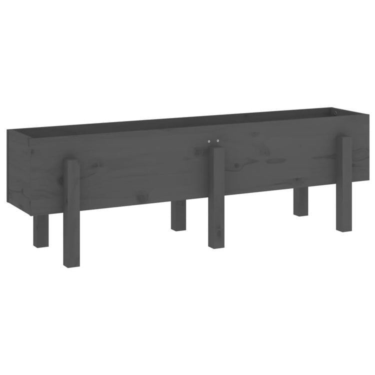 Vidaxl Planter surélevé 121x30x38 cm en pin solide gris