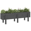 Vidaxl Planter surélevé 121x30x38 cm en pin solide gris
