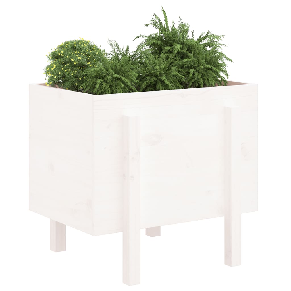 Boîte de planification Vidaxl 62x50x57 cm Pine solide blanc