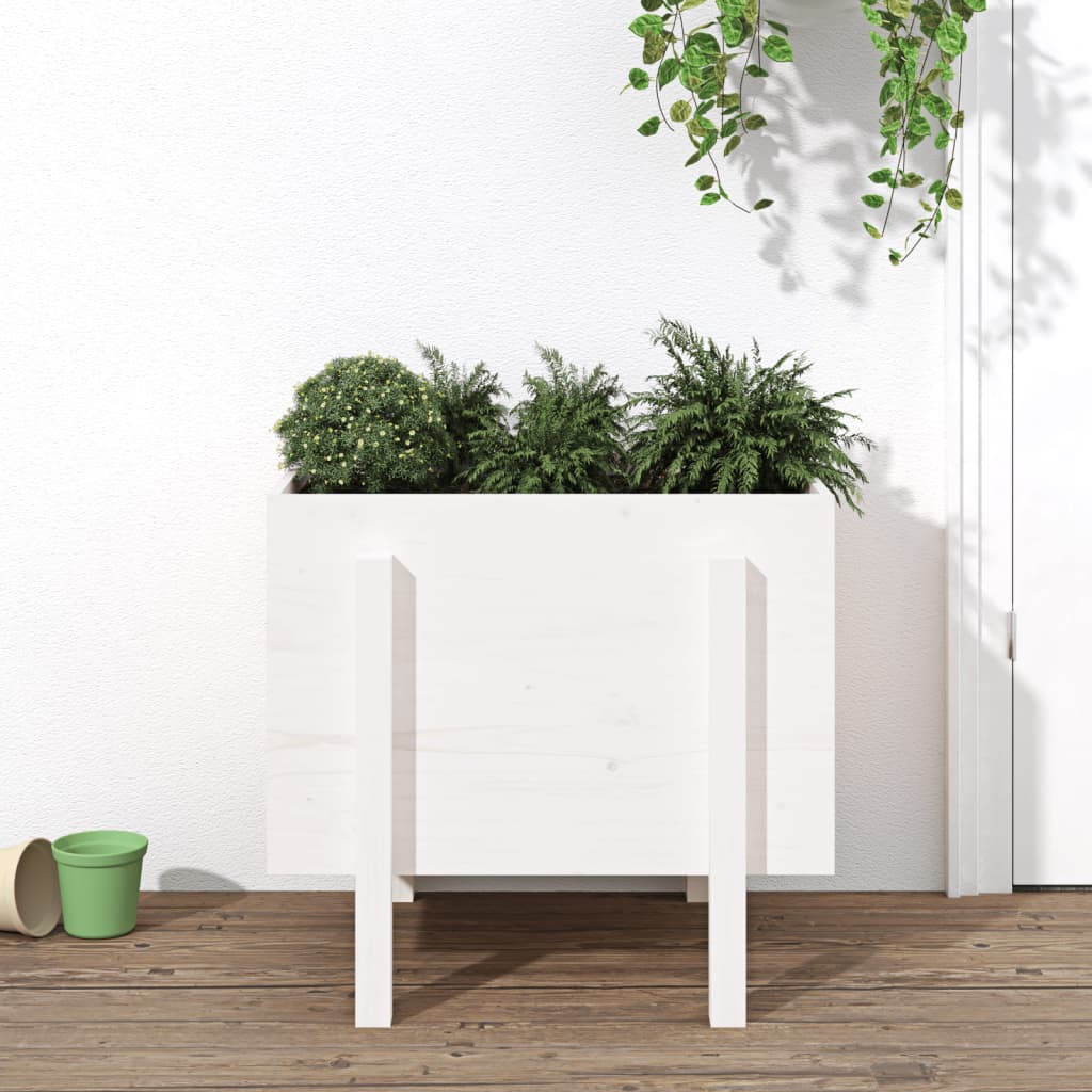 Boîte de planification Vidaxl 62x50x57 cm Pine solide blanc