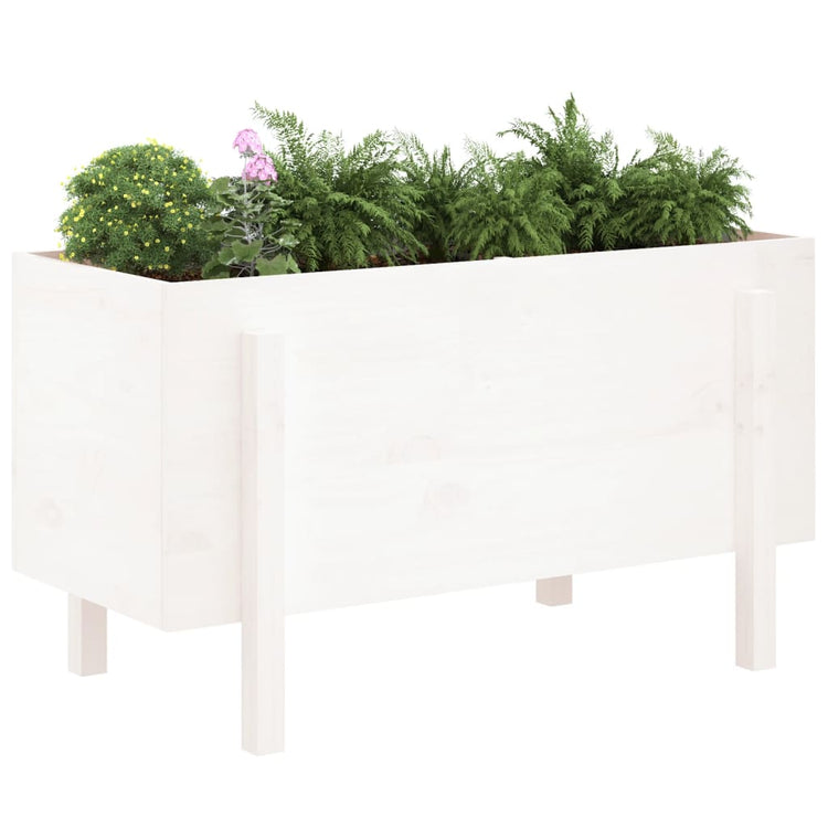 Vidaxl Planter surélevé 101x50x57 cm en pin massif blanc