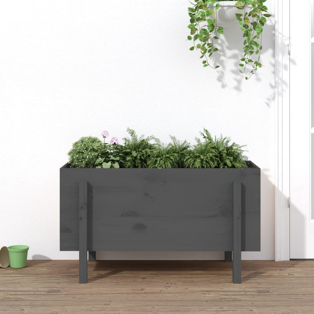 Vidaxl Planter surélevé 101x50x57 cm en pin solide gris