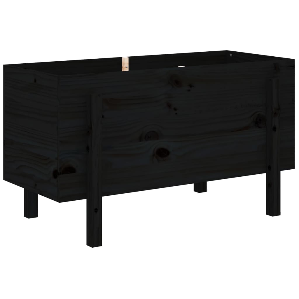Vidaxl Planter surélevé 101x50x57 cm de pin solide noir