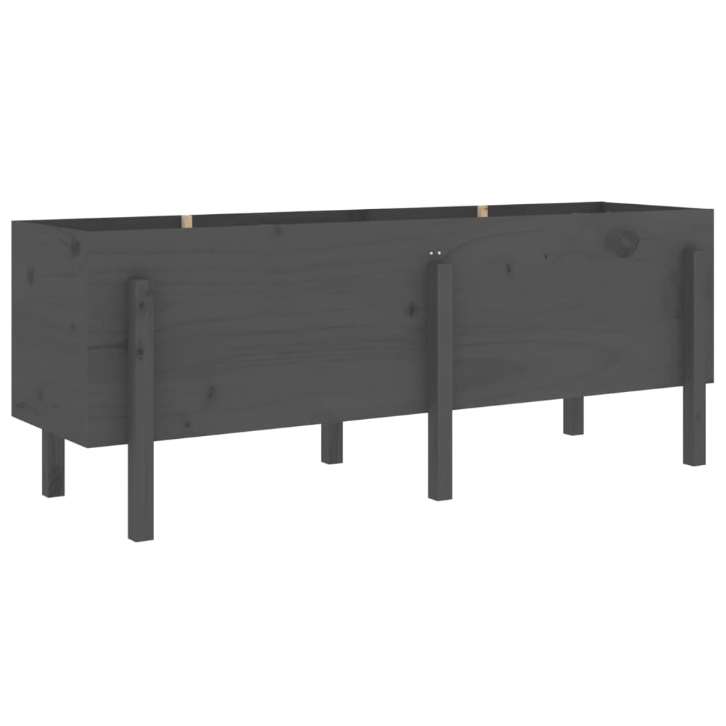 Vidaxl Planter surélevé 160x50x57 cm en pin massif gris