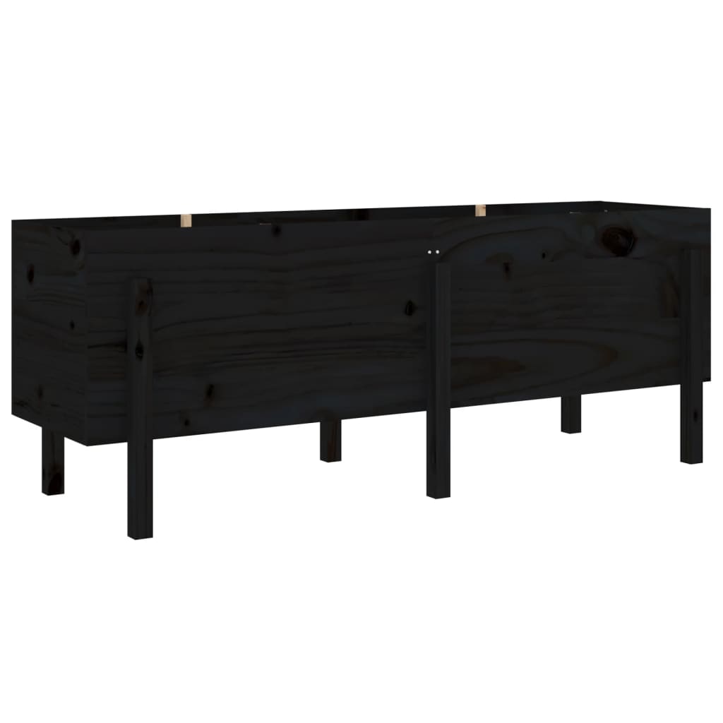 Vidaxl Planter surélevé 160x50x57 cm en pin solide noir