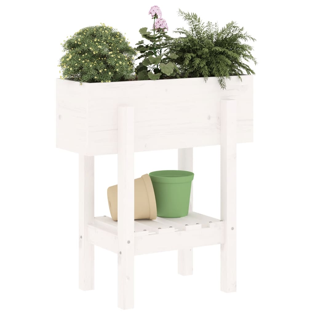 Vidaxl Planning Box 62x30x69 cm Pine solide blanc