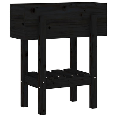 Vidaxl Planning Box 62x30x69 cm Pine solide noir