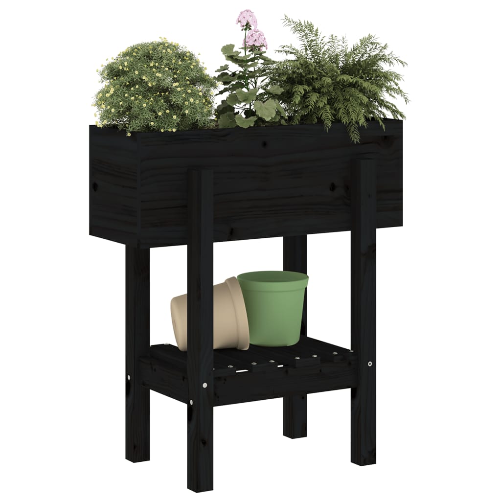 Vidaxl Planning Box 62x30x69 cm Pine solide noir