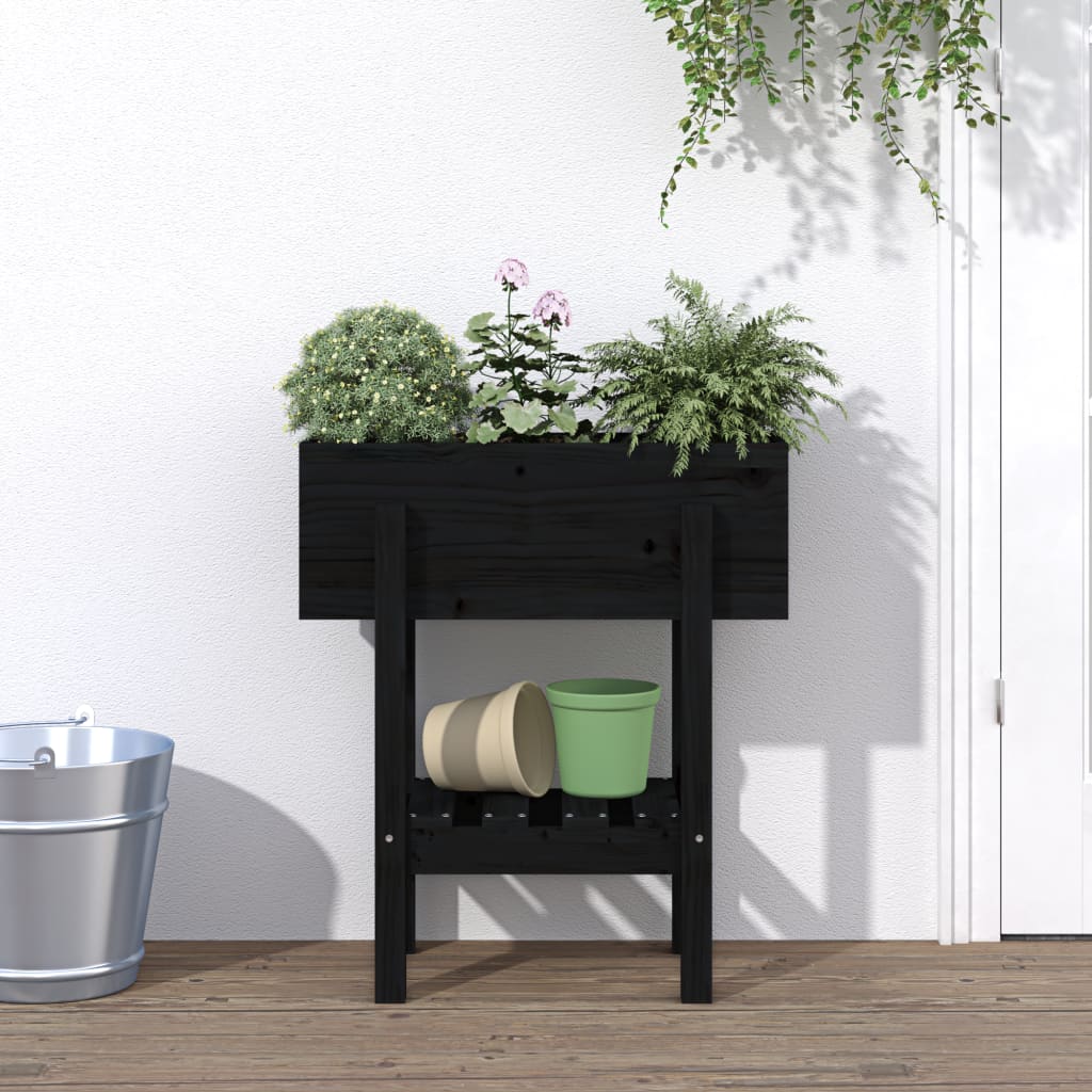 Vidaxl Planning Box 62x30x69 cm Pine solide noir