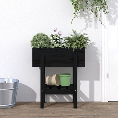 Vidaxl Planning Box 62x30x69 cm Pine solide noir