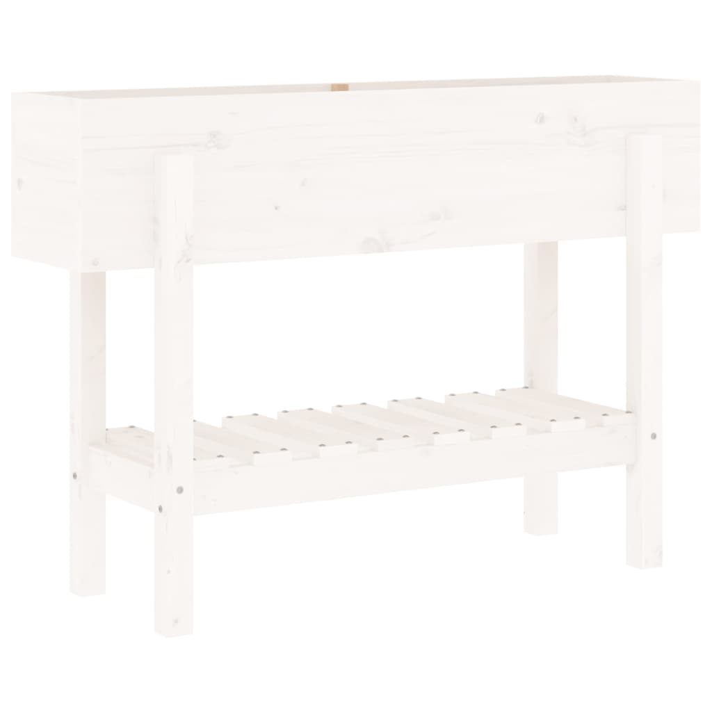 Vidaxl Planter surélevé 101x30x69 cm en pin massif blanc
