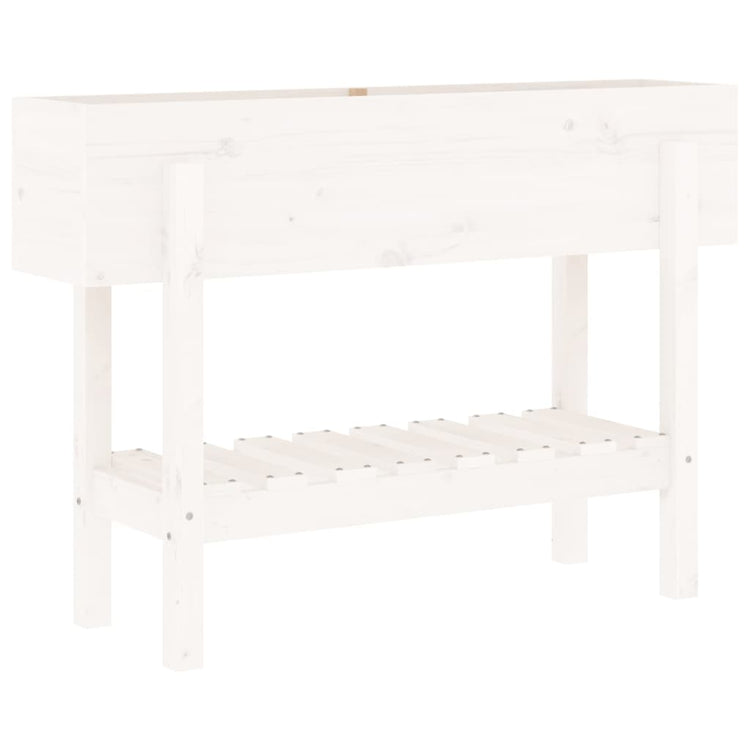 Vidaxl Planter surélevé 101x30x69 cm en pin massif blanc