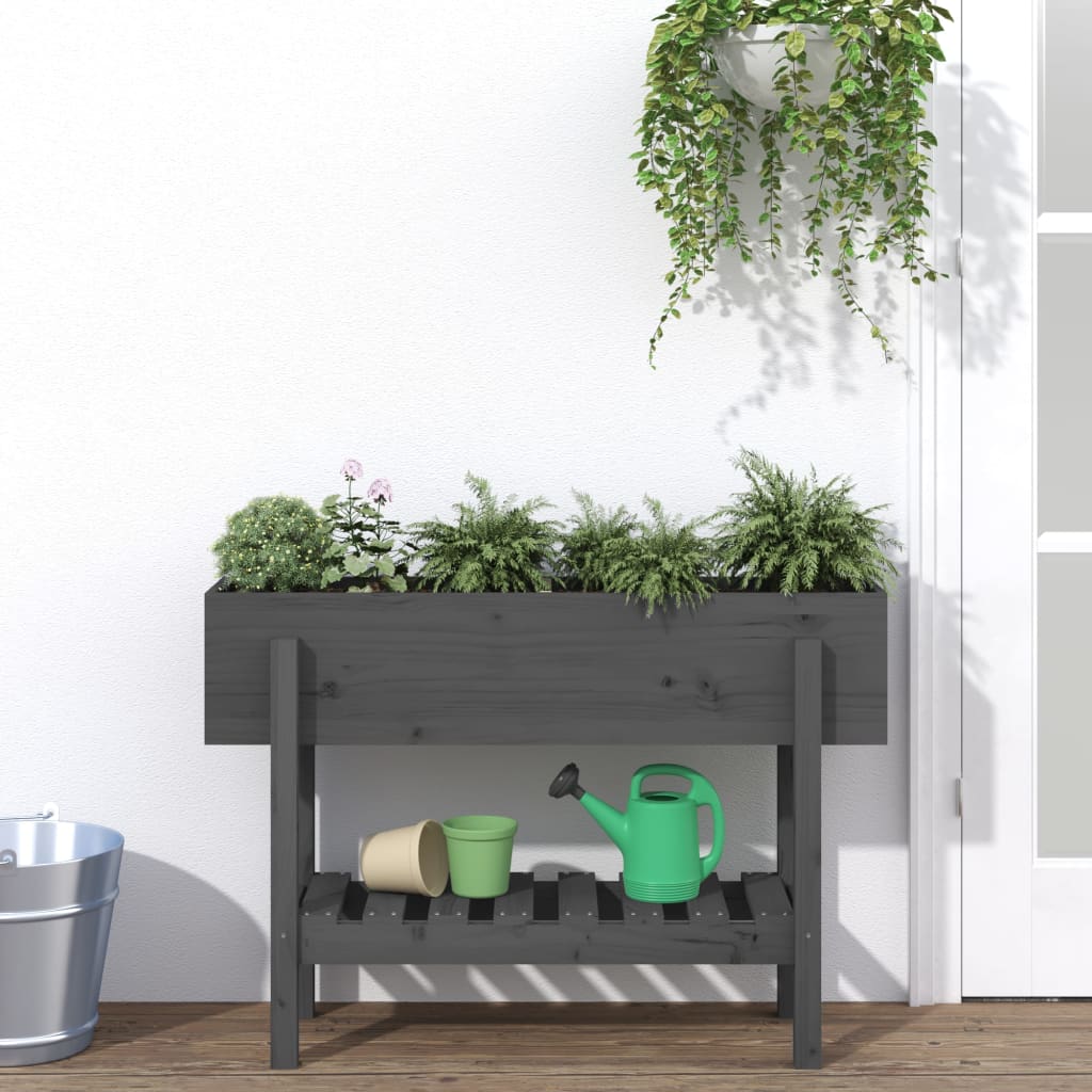 Vidaxl Planter surélevé 101x30x69 cm en pin solide gris